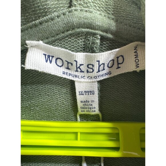 NWT Workshop Republic Clothing Womens 3X Cowl Neck Long Sleeve Olive Heather Top - Picture 4 of 8